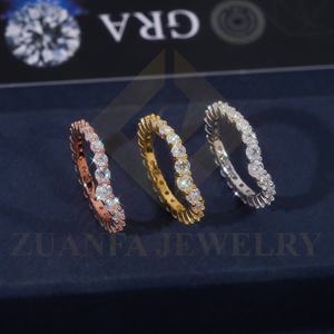 Ready to Ship Hot Sale Round Moissanite Wedding Jewelry Gift 925 Sterling <b>Silver</b> Wedding Band <b>Ring</b> <b>Men</b> Women - Product Image 1