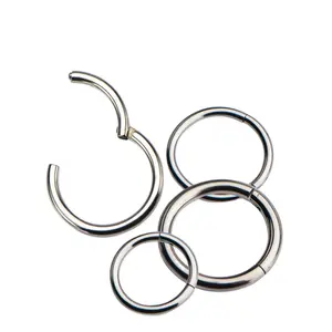 Astm F136 G23 Titanium Scharnierende Segment Ring(Clicker) cz Neus Grensoverschrijdende Verkoop Piercing Sieraden Oorbel Gesloten Cirkel Sieraden