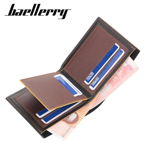 กระเป๋าสตางค์แบบสั้นสำหรับผู้ชายแบรนด์ Baellerry สีดำ ช่องใส่บัตรหลายช่อง ดีไซน์ทันสมัย ทรงแนวนอน ใช้ได้ทุกวัน - Product Image 2