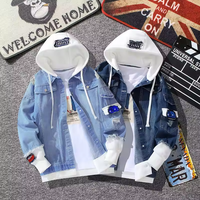Vestes coupe-vent personnalisées en gros pour hommes, style universitaire, bomber, en jean, grandes tailles, avec capuches, surdimensionnées et avec patchs