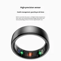 Nuevo Anillo Inteligente de Acero Inoxidable Resistente al Agua 5 ATM con Carga Inalámbrica y Análisis de Salud con IA para Android e iOS para Hombre