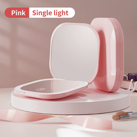 Miroir cosmétique portable à LED de poche avec logo personnalisé pour les filles vente en gros