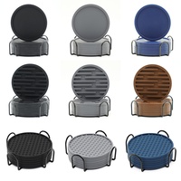 Sous-verre en silicone épaissi, moderne et minimaliste, rond, en caoutchouc souple, tapis de protection thermique, qualité alimentaire, anti-brûlure, pour café