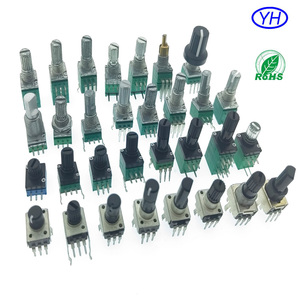 Yuwah โพเทนชิออมิเตอร์คุณภาพสูง B1K 5K 10K 20K 10K A103 50K OHM ALPS RK097อัลฟา RV097โพเทนชิโอมิเตอร์แบบหมุนพร้อมตัวตรวจจับศูนย์กลาง