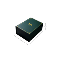 Boîte cadeau en papier de luxe sur mesure en gros, emballage de bijoux, boîte à collier en papier magnétique de forme de livre vert foncé