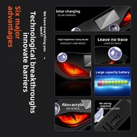 Lumière LED dynamique à effet œil de démon pour voiture, alimentée par énergie solaire, avec ventouse pour camion et voiture