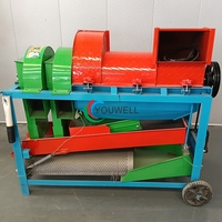 Machine à battre/égrener les céréales multifonctionnelle avec moteur principal, ventilateur double, batteuse de maïs