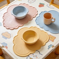Set de table en silicone réutilisable sans BPA, forme nuage, antidérapant, pour bébés, tout-petits, maison, cuisine, salle à manger