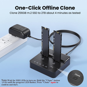 HPE <b>NVMe</b> Dual Disk Enclosure <b>M</b>.<b>2</b> Docking Station 20Gbps Type C Clone Support For External <b>SSD</b> Storage - Product Image 3