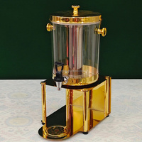 Distributeur de boissons de luxe en acier inoxydable doré 8L, poli miroir, qualité alimentaire, style moderne, pour hôtels, restaurants, buffets, jus et boissons