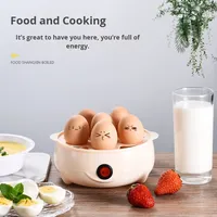 Cuiseur à oeufs Anti-Dry Burn Mini Egg Boiler Home Breakfast Appliance with Power-Off Steamer Plastic Cookware