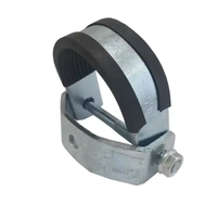 Collier de tuyauterie suspendu en acier galvanisé avec revêtement en caoutchouc pour profilés en U