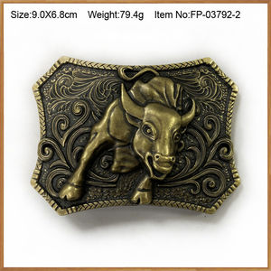 Fibbia per Cintura in Metallo Stile Western Personalizzata con Logo, Fibbia Punk da Cowboy in Lega con Toro - Product Image 2