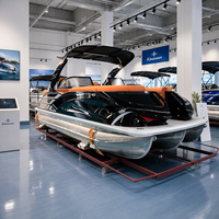 Bateau ponton en aluminium de luxe de 22 pieds - Ponton de fête à 3 tubes pour 12 personnes, homologué CE, moteur et remorque en option