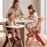 Chaise haute bébé en bois réglable, convertible en armoire, avec ceinture de sécurité, plateau amovible, design moderne, pour chambre d'enfant