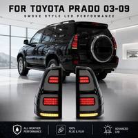 Feux arrière LED modifiés pour Toyota Prado LC120 2003-2009, version fumée transparente, ensemble de feux arrière