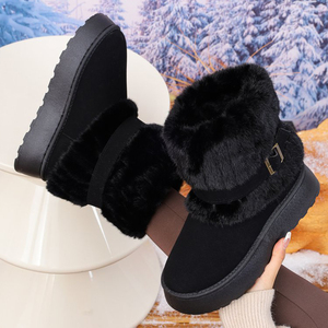 2025 hiver nouvelles bottes de neige en peluche femmes fond épais grande taille bottes courtes chaudes - Product Image 4