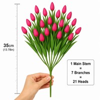 Bouquet de fleurs artificielles en soie de tulipes de haute qualité, fleurs de printemps pour la décoration de la maison, mariage, arrangement en vase, vente en gros OEM
