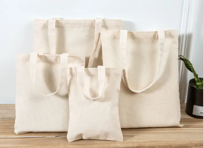 Вьетнамская фабрика Экологически чистые хлопчатобумажные холщовые сумки для покупок Высокое качество печать логотипа на заказ