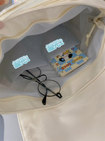 Sac messager en silicone style preppy avec rabat, grande capacité, transparent, avec breloque – Sac bandoulière et fourre-tout pour femme
