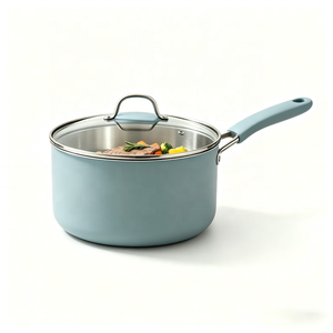 Set di Pentole in Alluminio Pressofuso Blu Pastello Moderno, <span class=keywords><strong>6</strong></span> <span class=keywords><strong>Pezzi</strong></span>, Antiaderente, per Cucina, Compatibile con Induzione, con Coperchi - Product Image 2