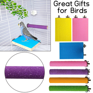Perchoir en bois dur pour oiseaux et perroquets, jouet à mâcher pour pigeons et perroquets - Product Image 5