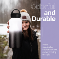 Bouteille d'eau isotherme en acier inoxydable anti-fuite, gourde thermique à double paroi sous vide pour les voyages en plein air et la randonnée