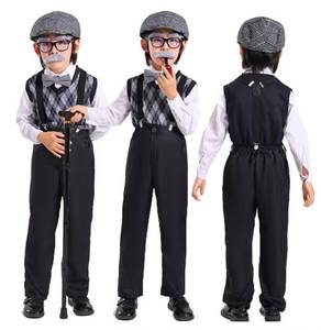 ชุดหมวก แว่นตา และเสื้อกั๊กคุณปู่สำหรับเด็ก MS Halloween Old Man Costume สีเทาอ่อน 1-10 - Product Image 5