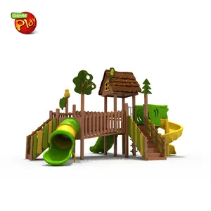 Commercial Playground Outside from Wood Jungle Theme Play Structure Outdoor Garden Playground for Residential