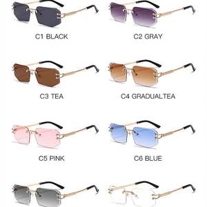 Gafas de Sol Personalizadas con Logotipo, Estilo Vintage 2025, Lentes Degradadas para Hombre y Mujer, Gafas de Sol Cuadradas Irregulares sin Montura con Protección UV400 - Product Image 5