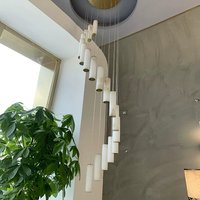 Lampe en marbre naturel léger de style français MEEROSEE pour villa duplex, loft, escalier ouvert à plusieurs étages, éclairage de pièce MD88193