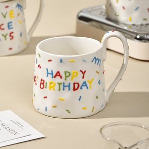 <span class=keywords><strong>Taza</strong></span> de Cerámica para Desayuno, Diseño Simple con Agujas de Azúcar, Forma Trapezoidal, Gran Capacidad, Regalo para Mujeres, Cumpleaños, Inauguración de Casa - Product Image 2