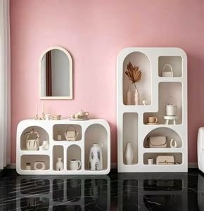 Estante de Almacenamiento Blanco Simple, Mueble de Almacenamiento, Mueble de Exhibición y Almacenamiento, Mueble Esquinero para Área del Sofá - Product Image 1