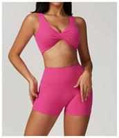 Soutien-gorge de sport de yoga à séchage rapide élastique de haute qualité avec bonnets amovibles Beauty Back Design Soutien-gorge torsadé avant respirant pour le sport