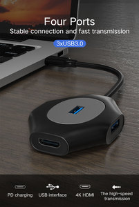 Koogold 5 en 1 Adaptateur USB C pour Android/IOS/<span class=keywords><strong>MAC</strong></span> avec 4 * usb 3.0 Chargement de PD USB C station <span class=keywords><strong>D</strong></span>'accueil Comme Hub Type-c - Product Image 2