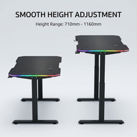Table de gaming électrique intelligente AOR, réglable en hauteur, pour cybercafé et hôtel e-sport, trois vitesses universelles, mémoire, vente en gros usine