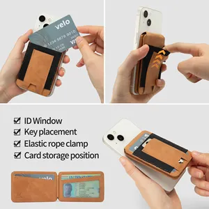 Leather Phone Wallet Stand Magnetic Card Wallet Organizer Card Holder Secure Design With Card Slot For Iphone