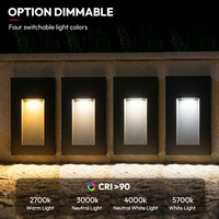 Lampes LED d'escalier murales en aluminium imperméables blanc/noir style minimaliste 3W à bande longue pour jardin, CRI élevé, dimmables, faisceau 120°