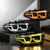 DBH Phare avant à projecteur laser tricolore jaune, blanc, ambre pour BMW Série 3 F30/F31/F35, nouveau style, ensemble de phares avant
