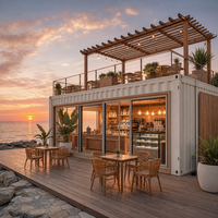 Maison conteneur extensible, facile à assembler, bâtiment mobile modulaire personnalisé de 20 pieds / 40 pieds pour café, bar et pâtisserie