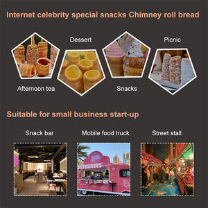 Horno Eléctrico Comercial para Pasteles de Chimenea NP24, Máquina para Hacer Conos Giratorios con Varillas Dobles para Trdelnik Auténtico y Conos de Helado - Product Image 4