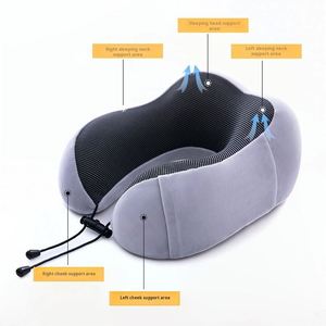 Oreiller de voyage ergonomique en mousse à mémoire de forme à rebond lent, personnalisable, respirant et doux pour le soutien du cou - Product Image 3