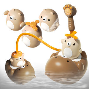 Juego de juguetes de baño para bebés con cabezal de ducha de ventosa, rociador de agua para niños pequeños y juguete eléctrico de oso de dibujos animados para jugar con el agua - Product Image 1