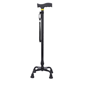Canne à quatre pieds en alliage d'aluminium avec verrouillage externe pour le soutien et la stabilité lors de la marche - Product Image 1