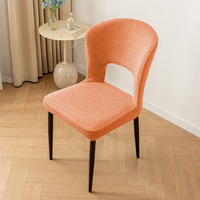 Housse de chaise de salle à manger incurvée pour banquets et hôtels - Housse de siège en fibre de polyester durable et lavable