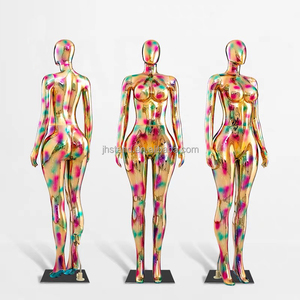 Maniquíes de Cabeza de Huevo para Tienda de Ropa, Maniquí Femenino de Plástico Dorado, Maniquí de Cuerpo Completo Colorido para Exhibición de Prendas - Product Image 1