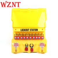 Station LOTO industrielle WZNT NT-LG02 à 10 cadenas, à clé, antivol, conforme OSHA, avec couvercle
