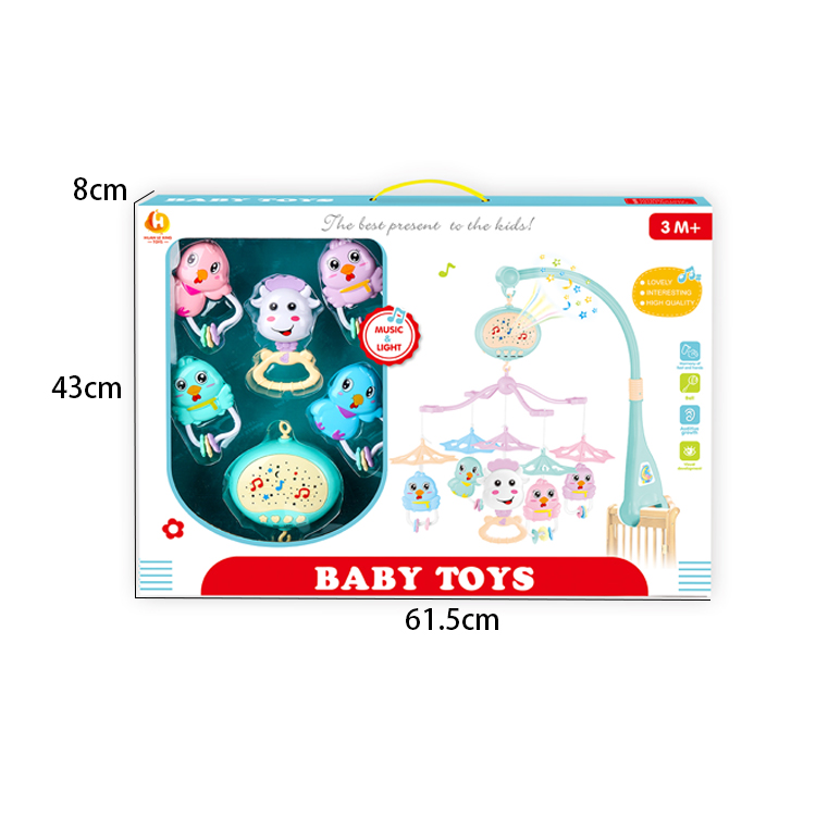 Новый дизайн, детская кроватка, колокольчик, удобный звуковой вращающийся войлочный детский мобильный телефон с музыкой