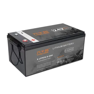 Bateria de lítio recarregável, bateria de lítio de 12v 24v 200ah 300ah 400ah, ciclo profundo de 24v 200 ah para carro rv