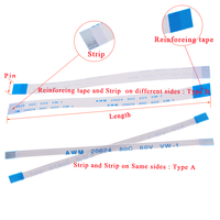 Konektor FFC Kabel Flat Fleksibel Pitch 0.5 mm 4-60pin Panjang 100mm Kabel FFC